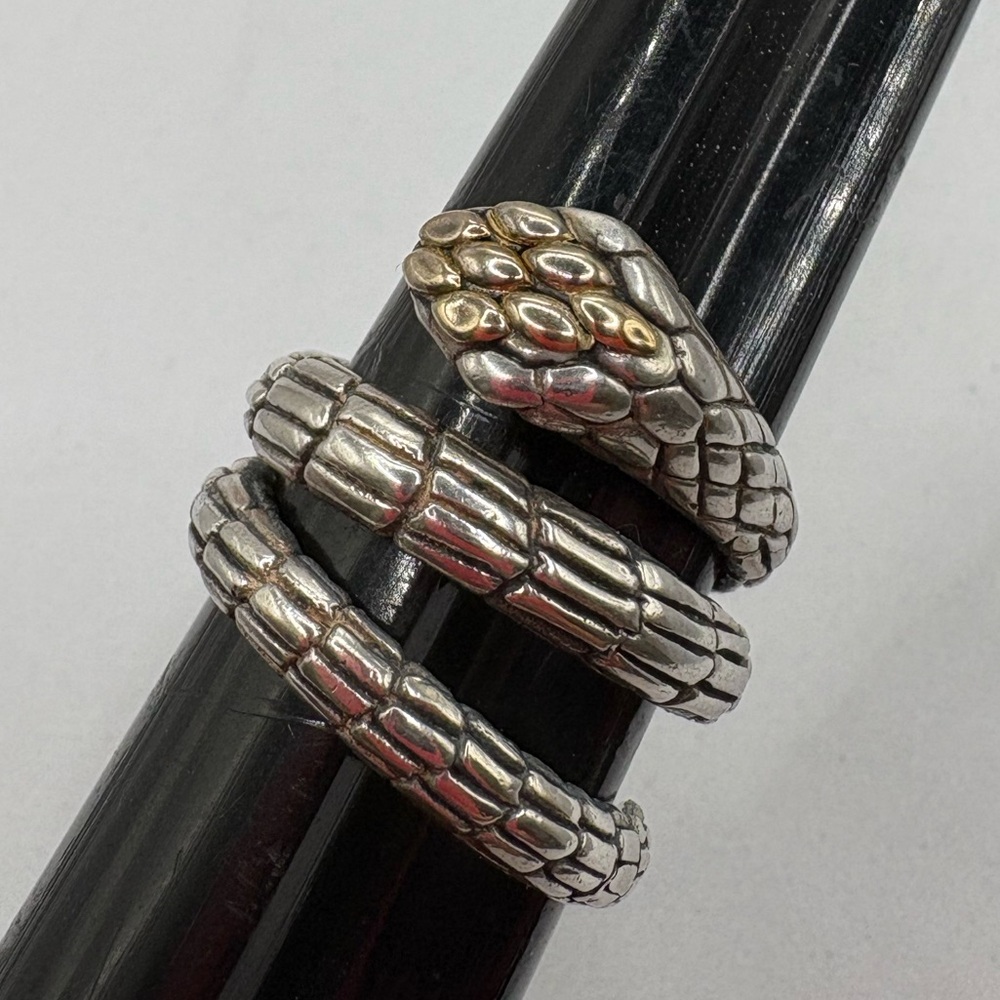 DS Elegant Silver and Gold Snake Ring